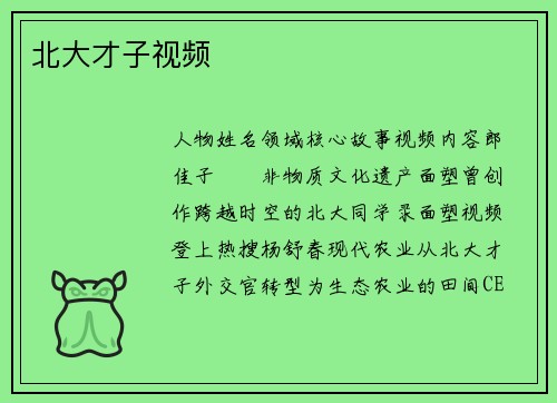 北大才子视频